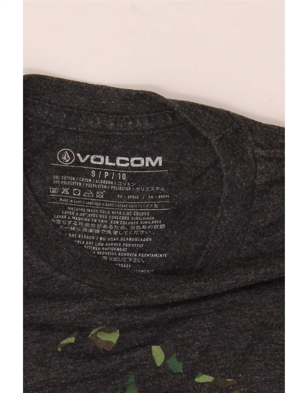 Męska koszulka z grafiką Volcom, mała, szara, nakrapiana bawełna