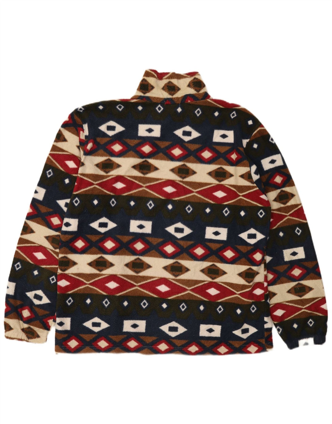 Damska kurtka polarowa oversize VINTAGE UK 16, duża, wielokolorowa, geometryczna