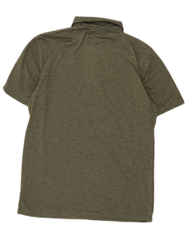 Męska koszulka polo Calvin Klein, średni, khaki, nakrapiany poliester