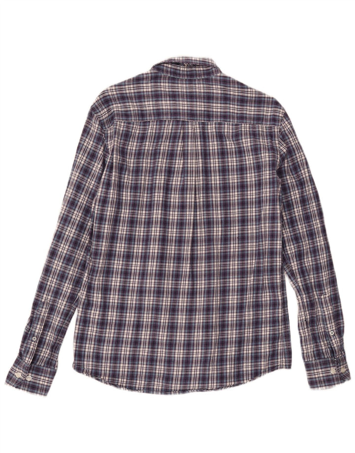 Crew Clothing Męska koszula flanelowa, średnia, granatowa, bawełniana w kratkę