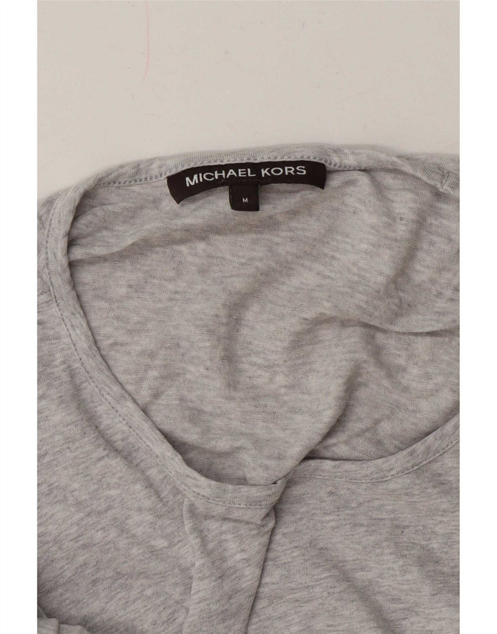 Męski T-shirt Michael Kors z grafiką, średni szary, nakrapiany