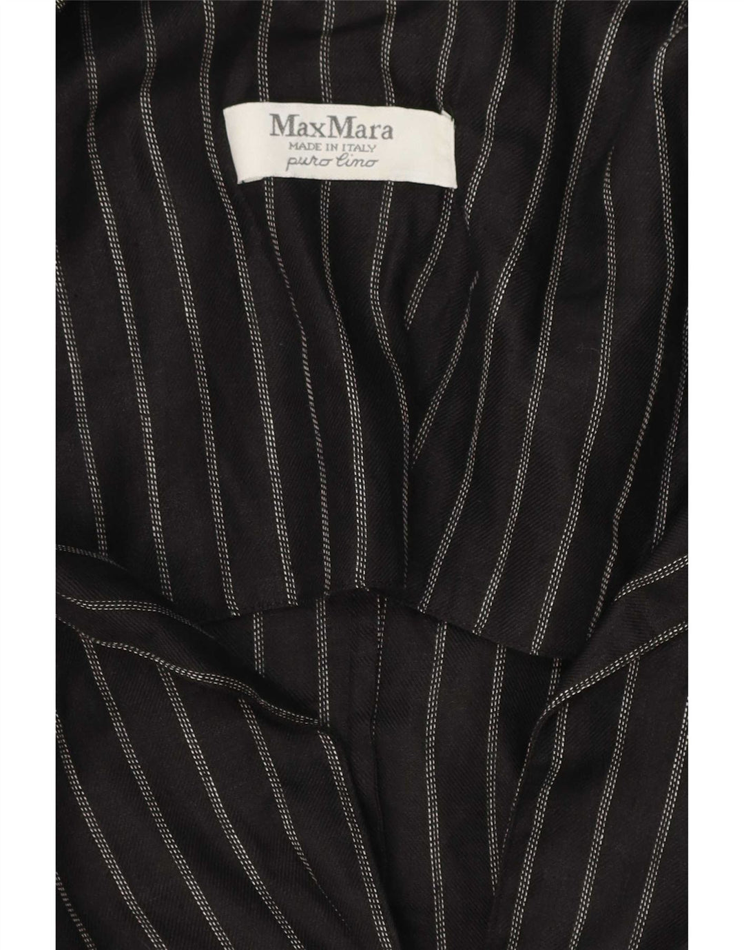 Damska marynarka Max Mara zapinana na 2 guziki UK 14, średnia czarna w prążki