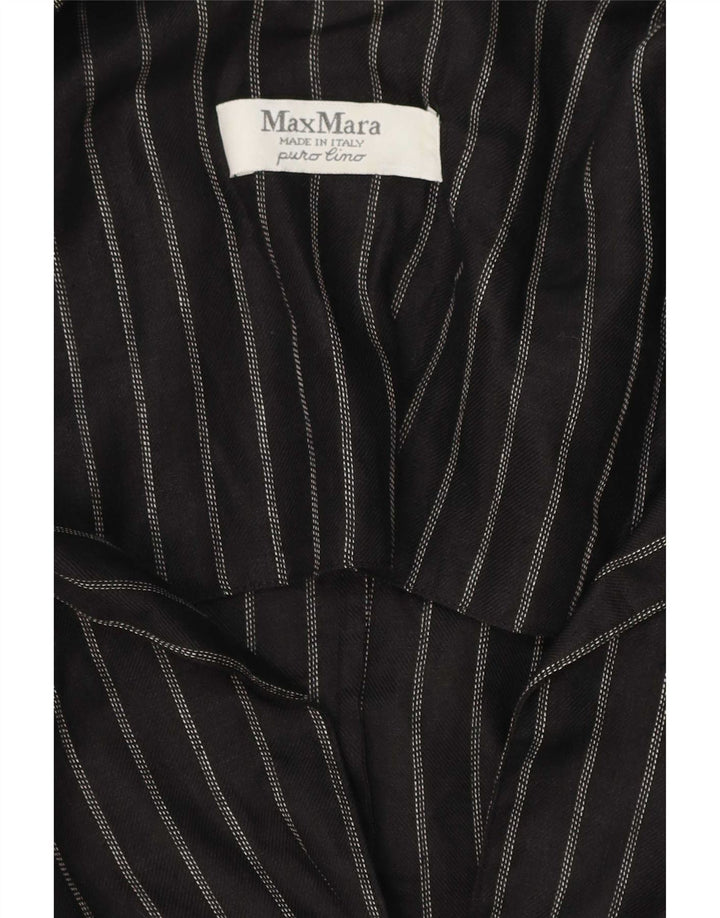 Damska marynarka Max Mara zapinana na 2 guziki UK 14, średnia czarna w prążki