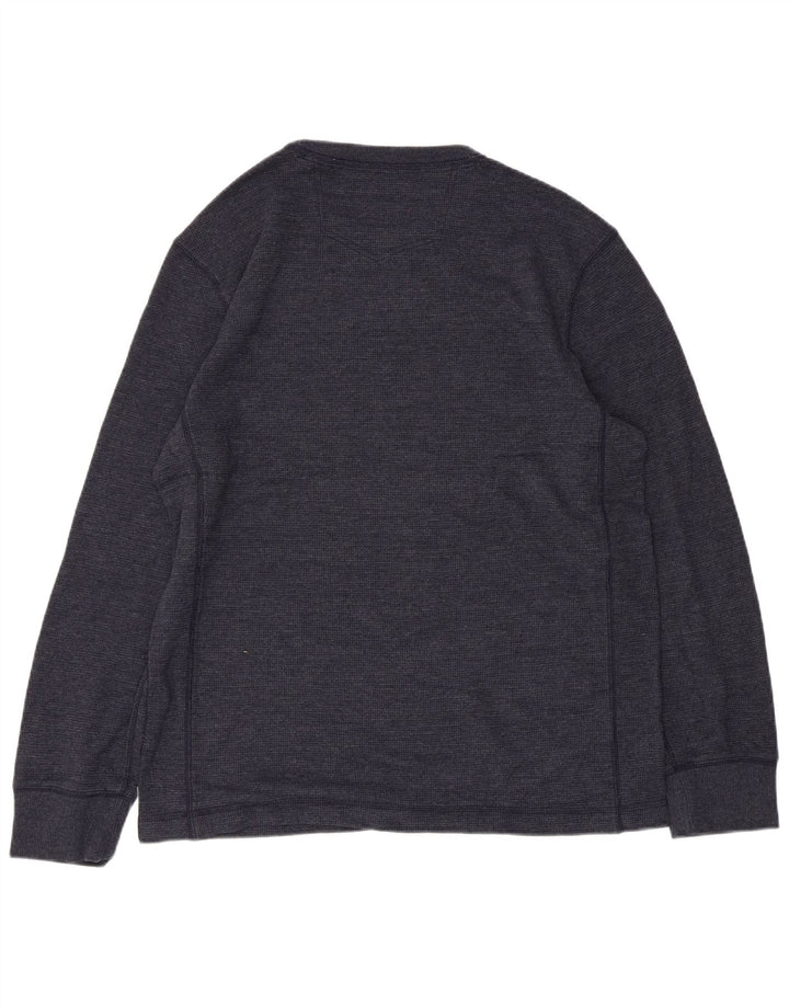 EDDIE BAUER Męski top z długim rękawem, średnio granatowy, bawełniany