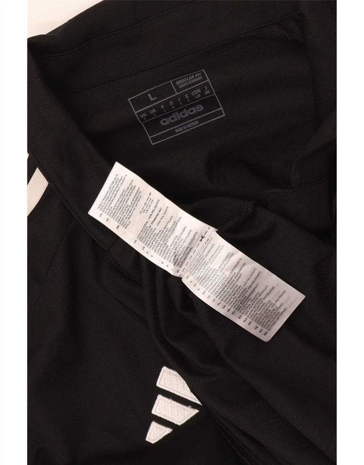 Męska koszulka polo Adidas Aeroready Graphic o regularnym kroju, duża, czarna, z poliestru
