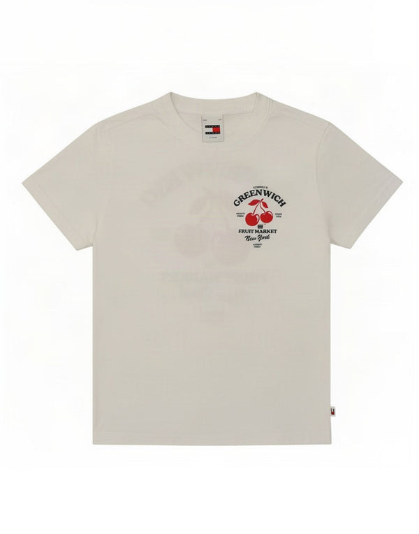 Damska koszulka graficzna Tommy Hilfiger Top UK 6 XS w kolorze białym