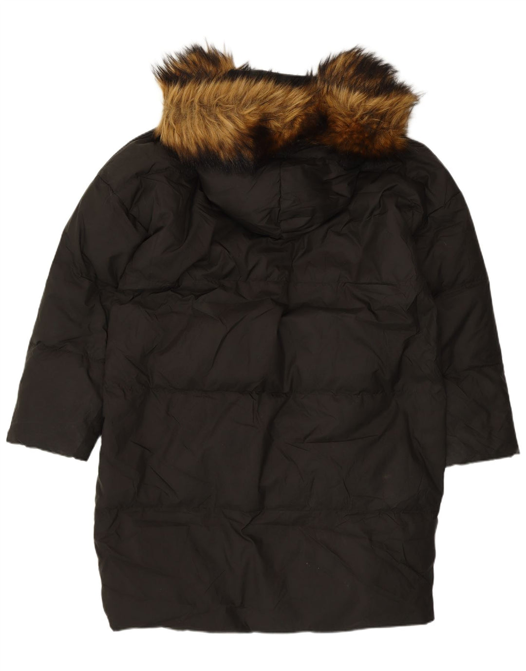 Damski, oversize'owy, wyściełany płaszcz z kapturem, zara UK 10, mały, czarny nylon