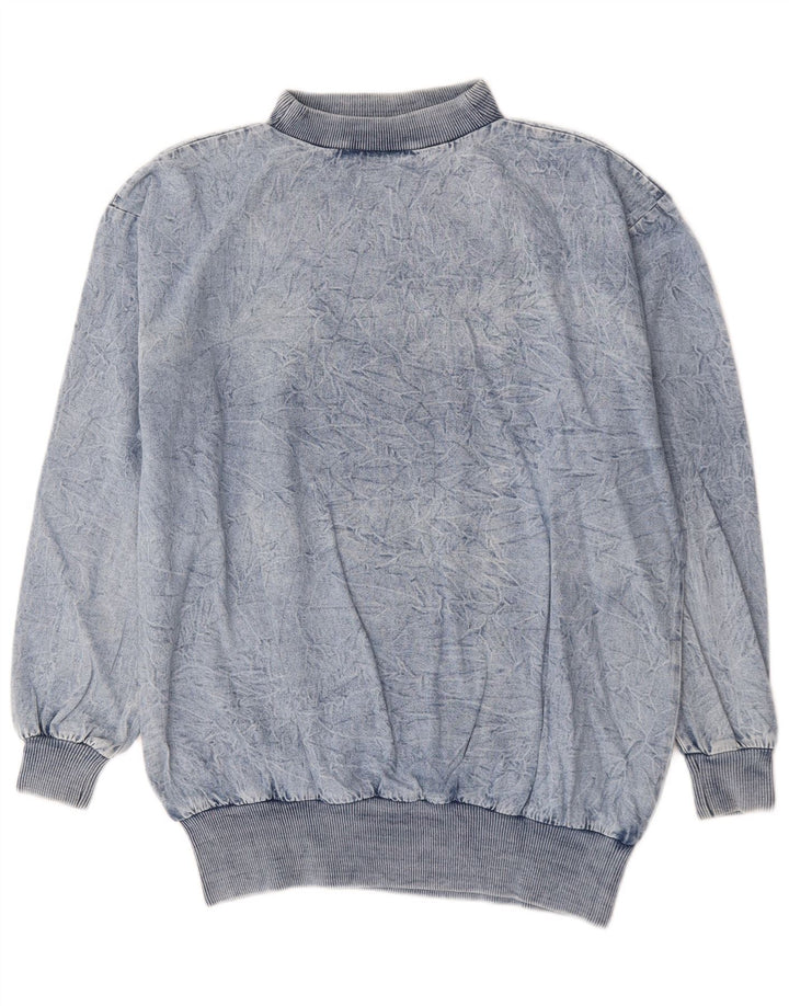 Damska bluza oversize w stylu vintage, EU 44 XL, niebieska bawełna