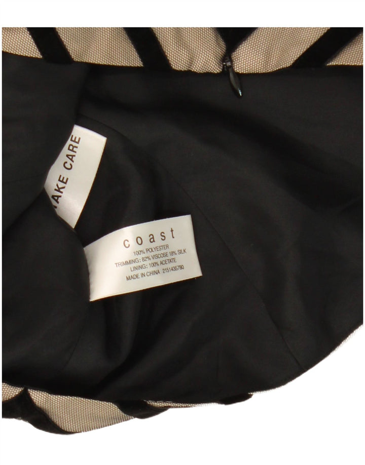 Damski top bez rękawów Coast, UK 12, średni beżowy, poliestrowy Chevron