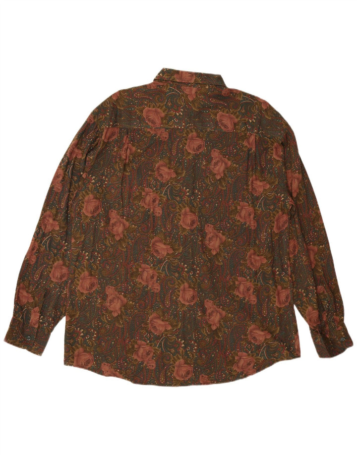 Koszula męska VINTAGE XL wielobarwny kwiatowy jedwab