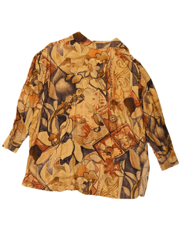 A.Wear Damska bluzka koszulowa oversize UK 18 XL Beżowa wiskoza w kwiaty