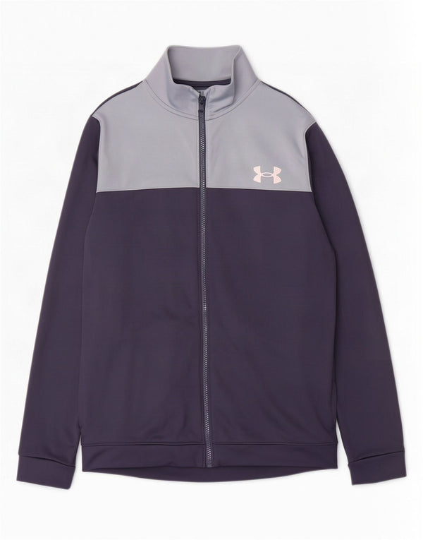 Under Armour Mens Tracksuit Top Jacket Medium Navy Blue Colourblock