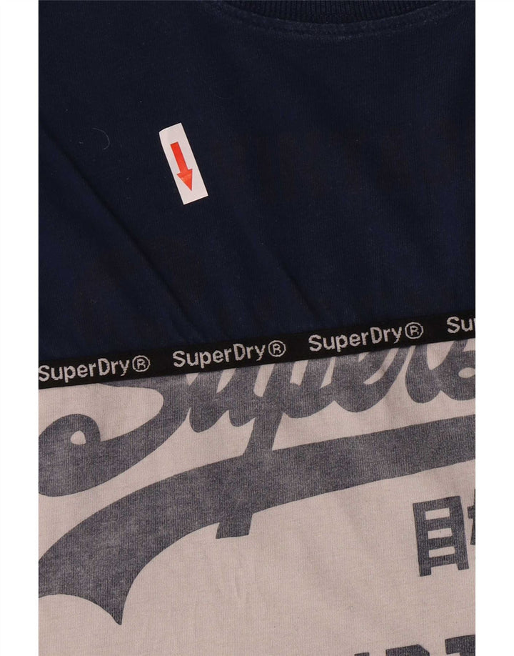 Męski top Superdry Extra Slim Graphic z długim rękawem 2XL w kolorze niebieskim