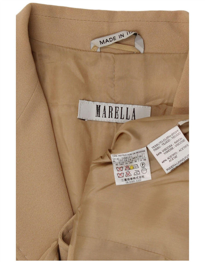 Marella Damska marynarka zapinana na 3 guziki UK 18 XL Beżowa wiskoza