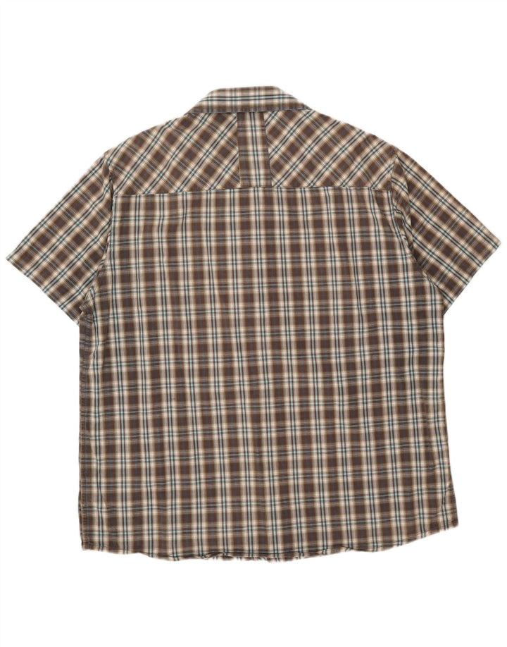 Męska koszula z krótkim rękawem Rip Curl 2XL, bawełniana w brązową kratkę
