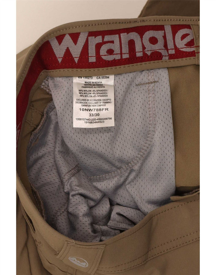 Męskie spodnie turystyczne Wrangler W33 L30 Khaki Nylon