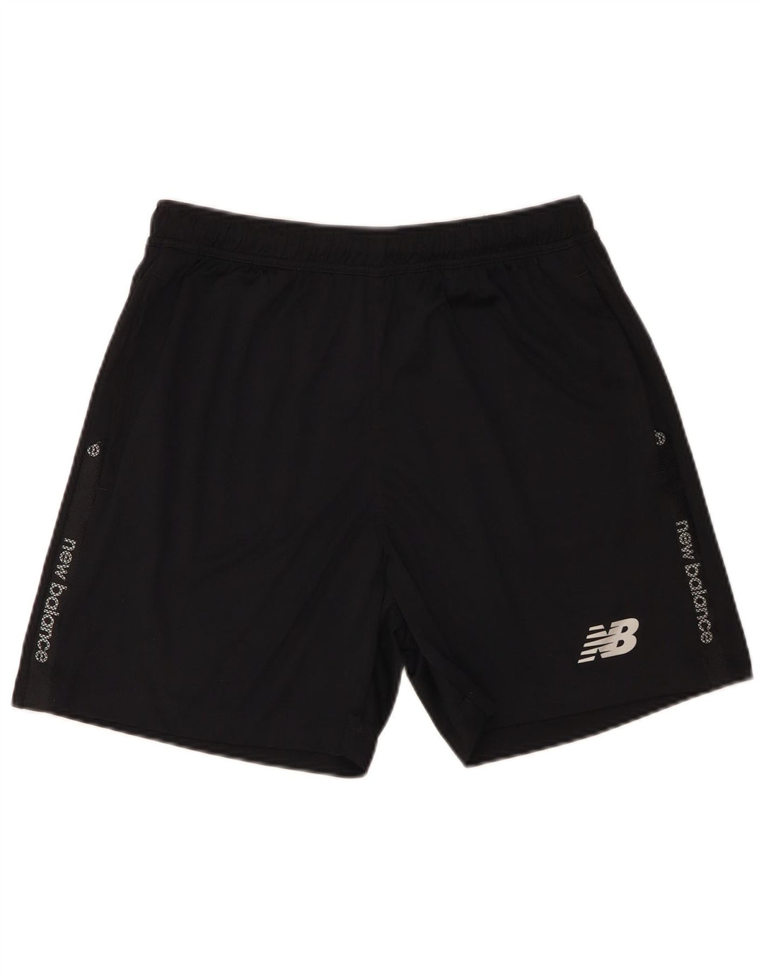 Męskie spodenki sportowe New Balance z grafiką, duże, czarne, poliestrowe