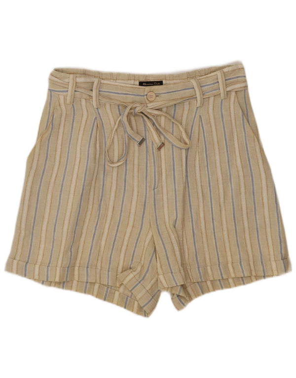 Spodenki damskie Massimo Dutti z wysokim stanem EU 36 XS W26 w beżowe paski