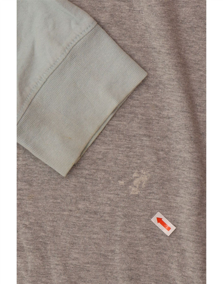 Męski top Fat Face z długim rękawem, średnioszary, bawełniany w bloki kolorów