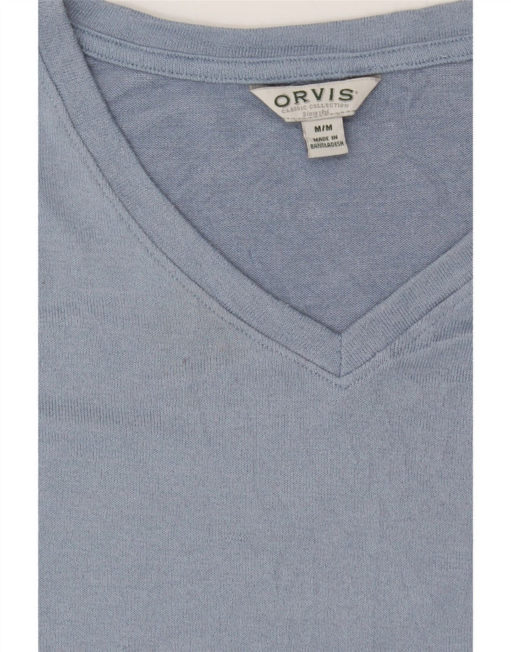 ORVIS Womens T-Shirt Top UK 14 Medium Blue Polyester Vintage Orvis and Second-Hand Orvis from Messina Hembry 