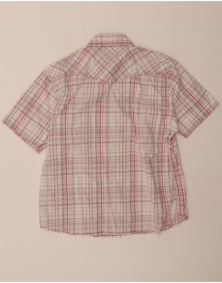 WRANGLER Mens Short Sleeve Shirt XL White Check Cotton Vintage Wrangler and Second-Hand Wrangler from Messina Hembry 