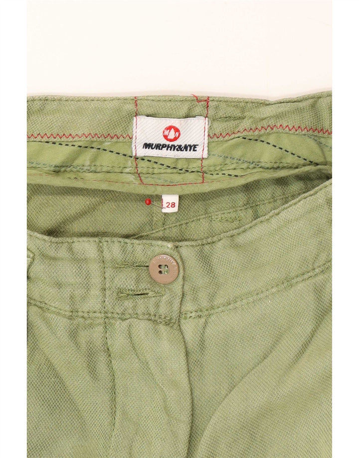 Murphy & Nye Damskie spodenki Chino Medium W28 Green Linen