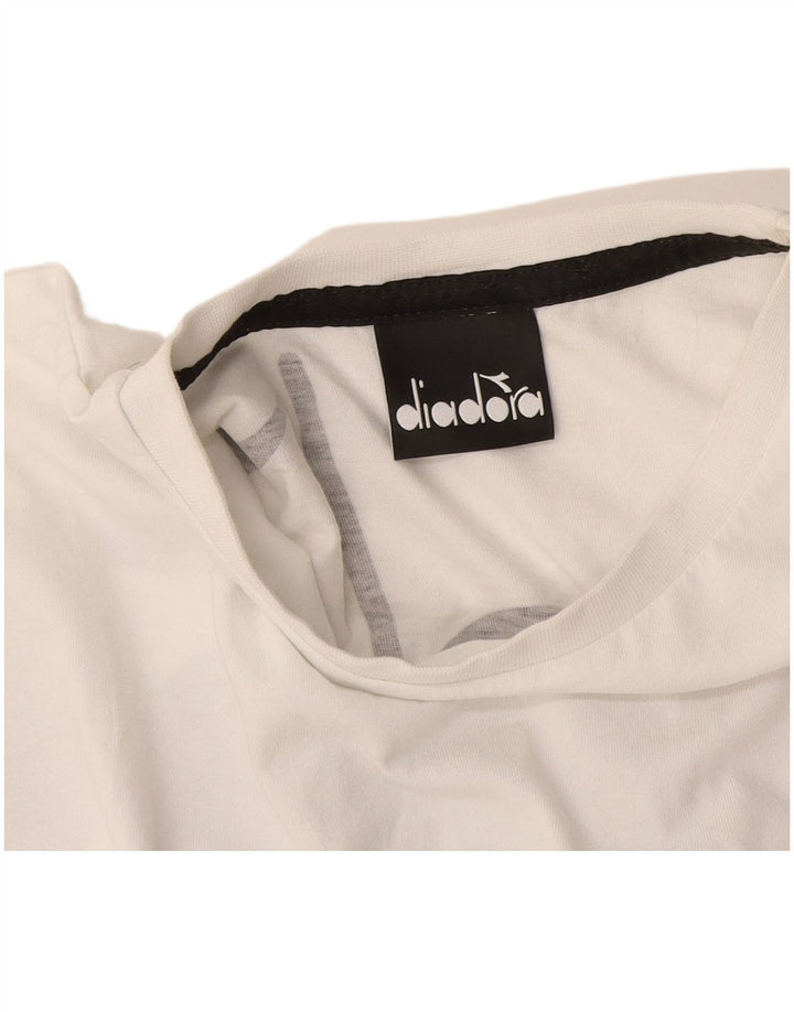 Damska koszulka Crop Graphic Top Diadora UK 12 Medium White