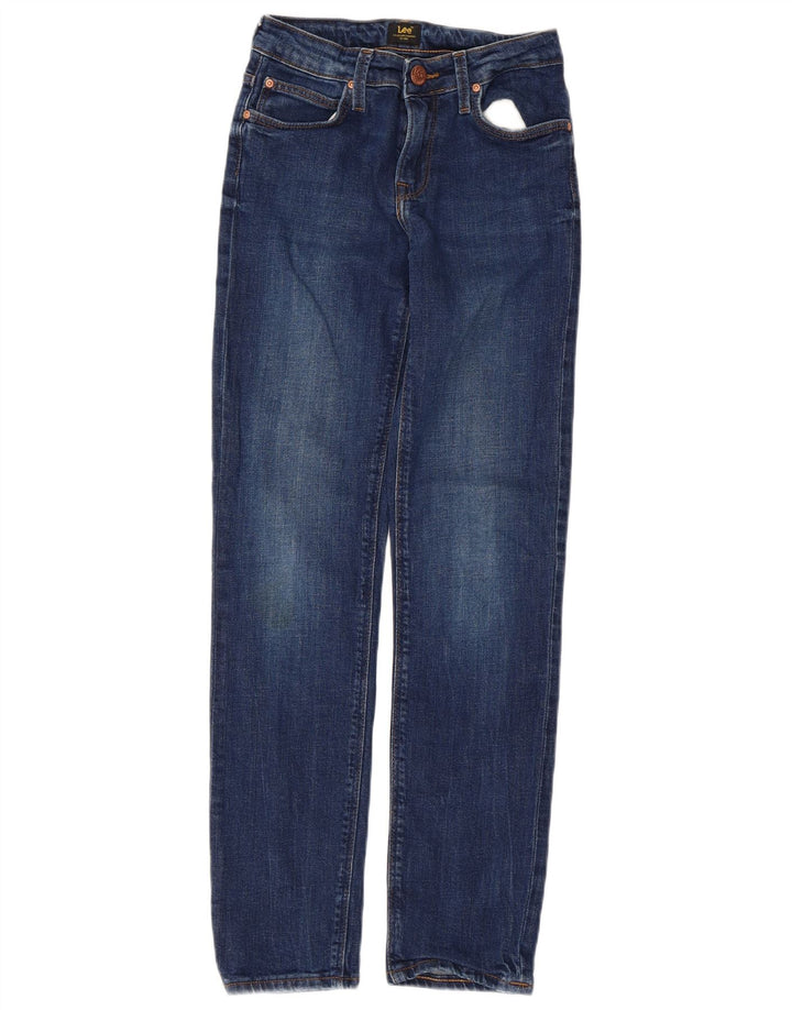 Damskie jeansy Lee Elly Straight W24 L28 Niebieskie bawełniane