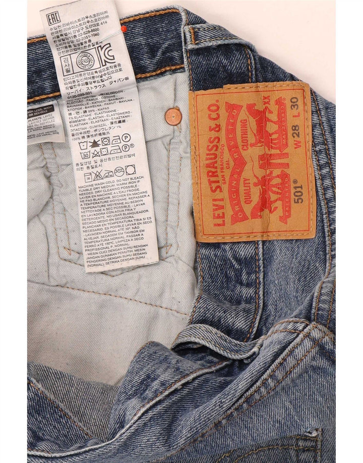 Męskie jeansy Levi's 501 Straight W28 L30 Niebieskie bawełniane