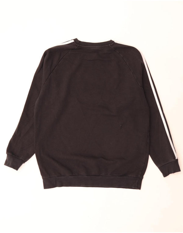 Adidas Womens Oversized Sweatshirt Jumper UK 8/10 Small Black Cotton