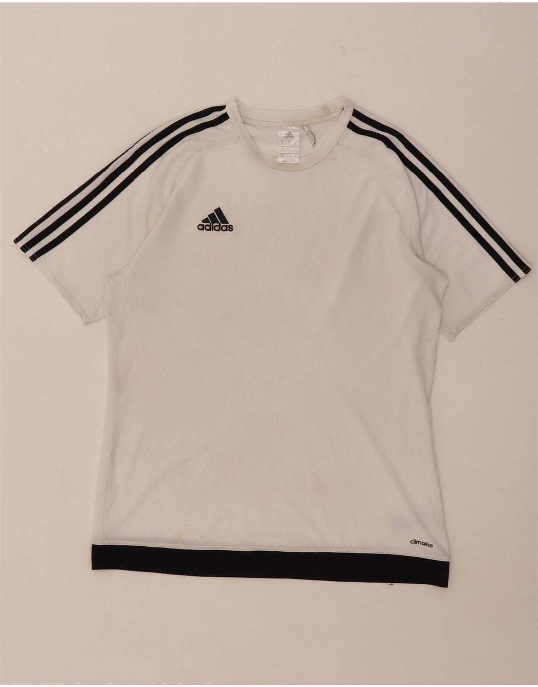 Adidas Męski T-shirt Climalite Top Średni Biały Poliester z blokami kolorów