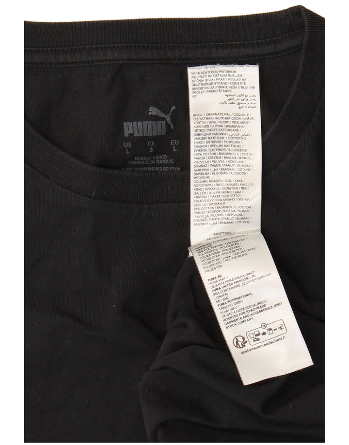 T-shirt męski Puma, duży, czarny, bawełniany