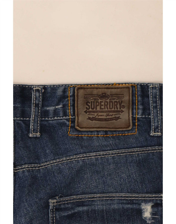 Męskie spodenki jeansowe Superdry w trudnej sytuacji W30, średnioniebieskie, bawełniane