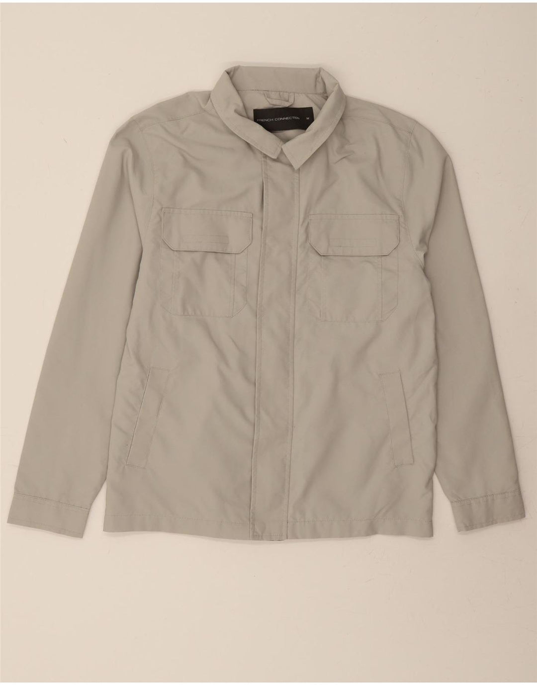 FRENCH CONNECTION Mens Bomber Jacket UK 38 Medium Grey Polyester Vintage French Connection and Second-Hand French Connection from Messina Hembry 