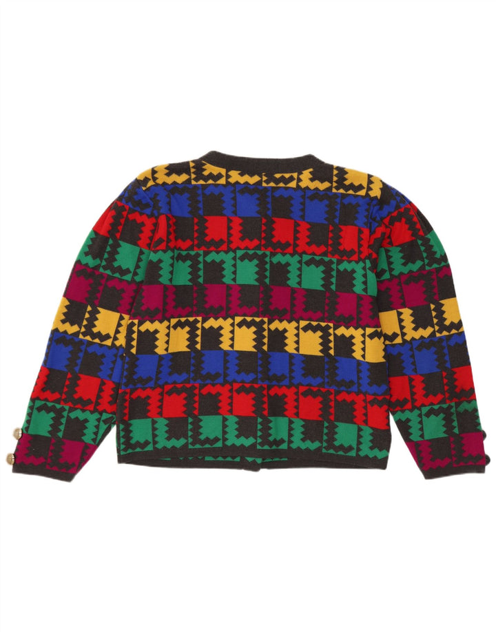 Sweter damski Bode Crop Cardigan UK 14 Średni wielobarwny geometryczny