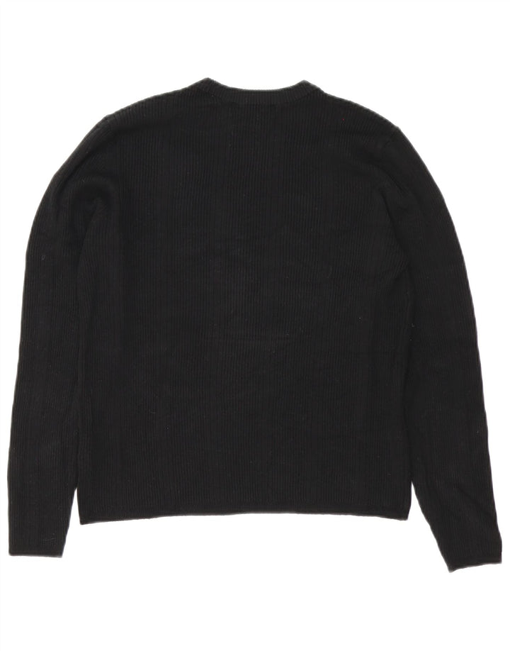 Marks & Spencer Damski sweter z okrągłym dekoltem UK 14, duża czarna wiskoza