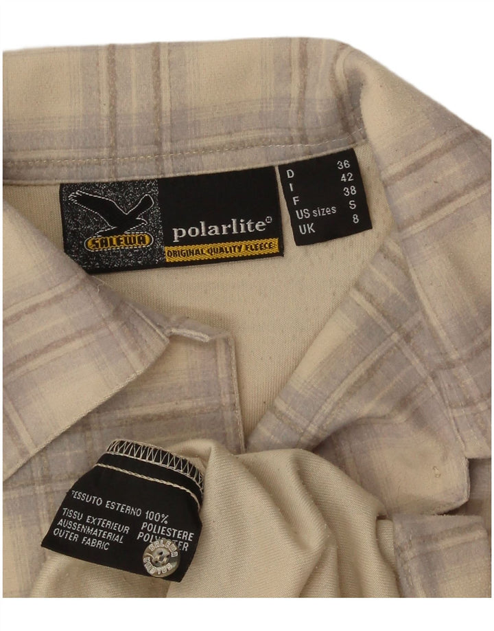 SALEWA Damska koszula flanelowa Polarlite UK 8, mała, beżowa, poliestrowa kratka