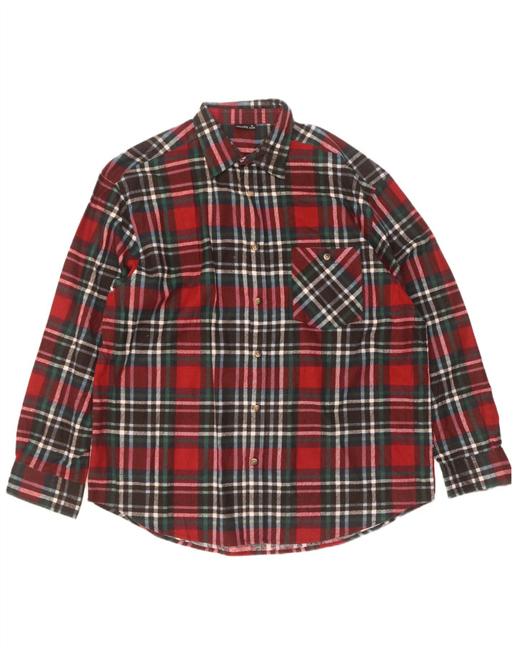Identyczna koszula flanelowa męska w rozmiarze 43/44 XL, bawełniana w czerwoną kratę