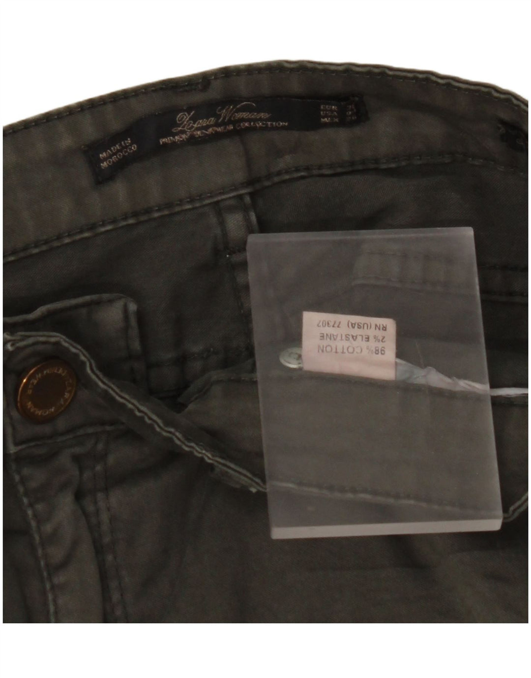 ZARA Womens Skinny Casual Trousers EU 38 Small W28 L29 Khaki Cotton