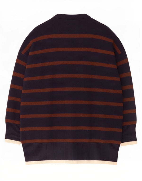 Damski sweter o przedłużonym fasonie Zara UK 10 w małe granatowe paski