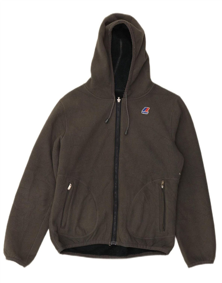 K-WAY Womens Fleece Reversible Jacket UK 16 Large Grey