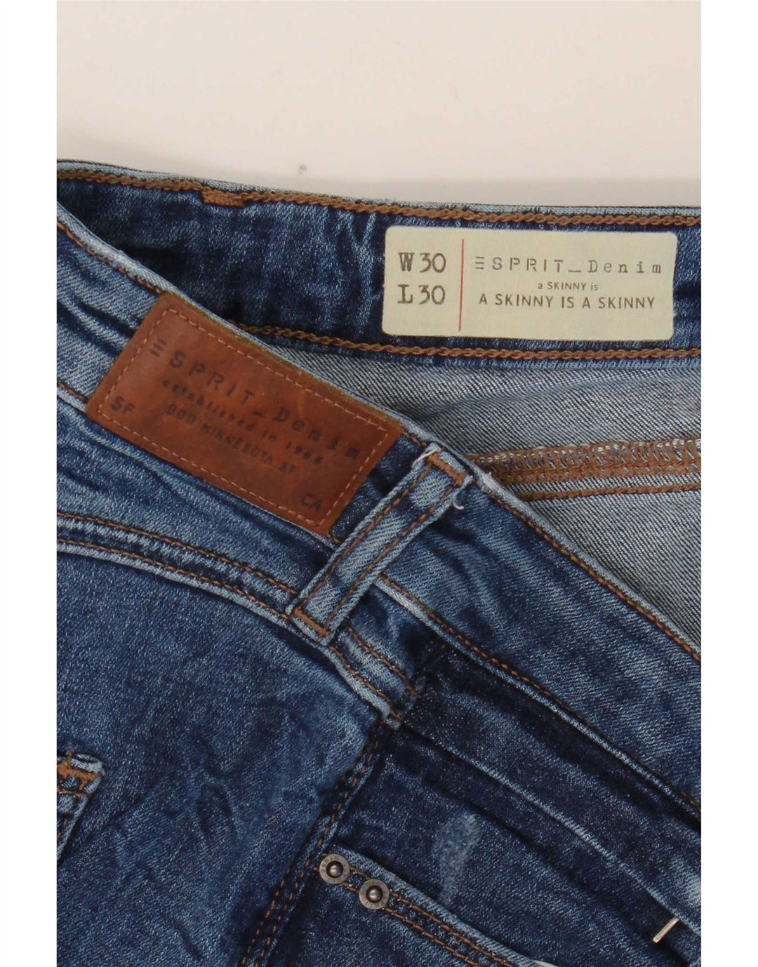 Damskie jeansy Skinny Esprit W30 L30 Niebieskie bawełniane