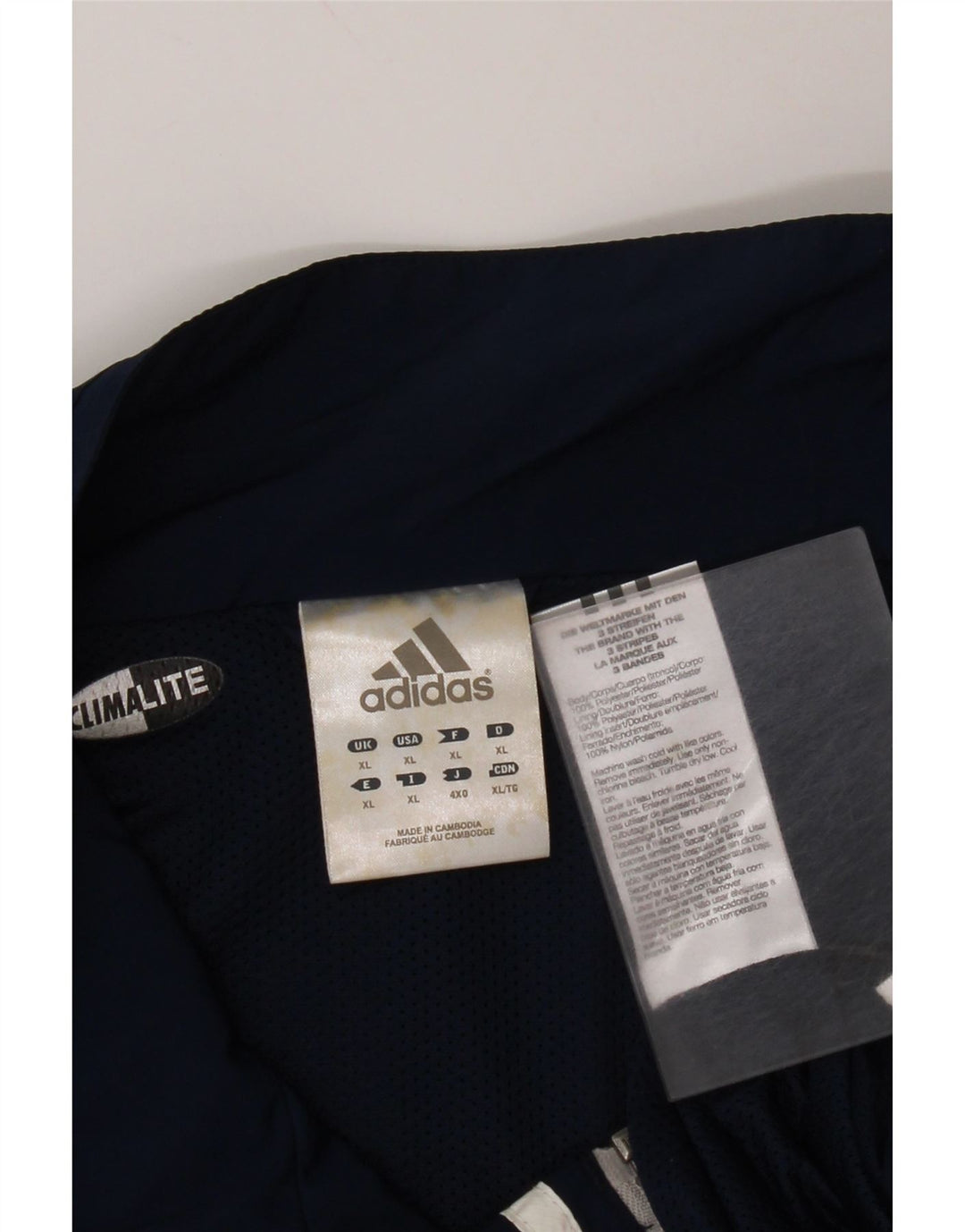Adidas Męska kurtka przeciwdeszczowa Climalite UK 42 XL granatowa, poliestrowa