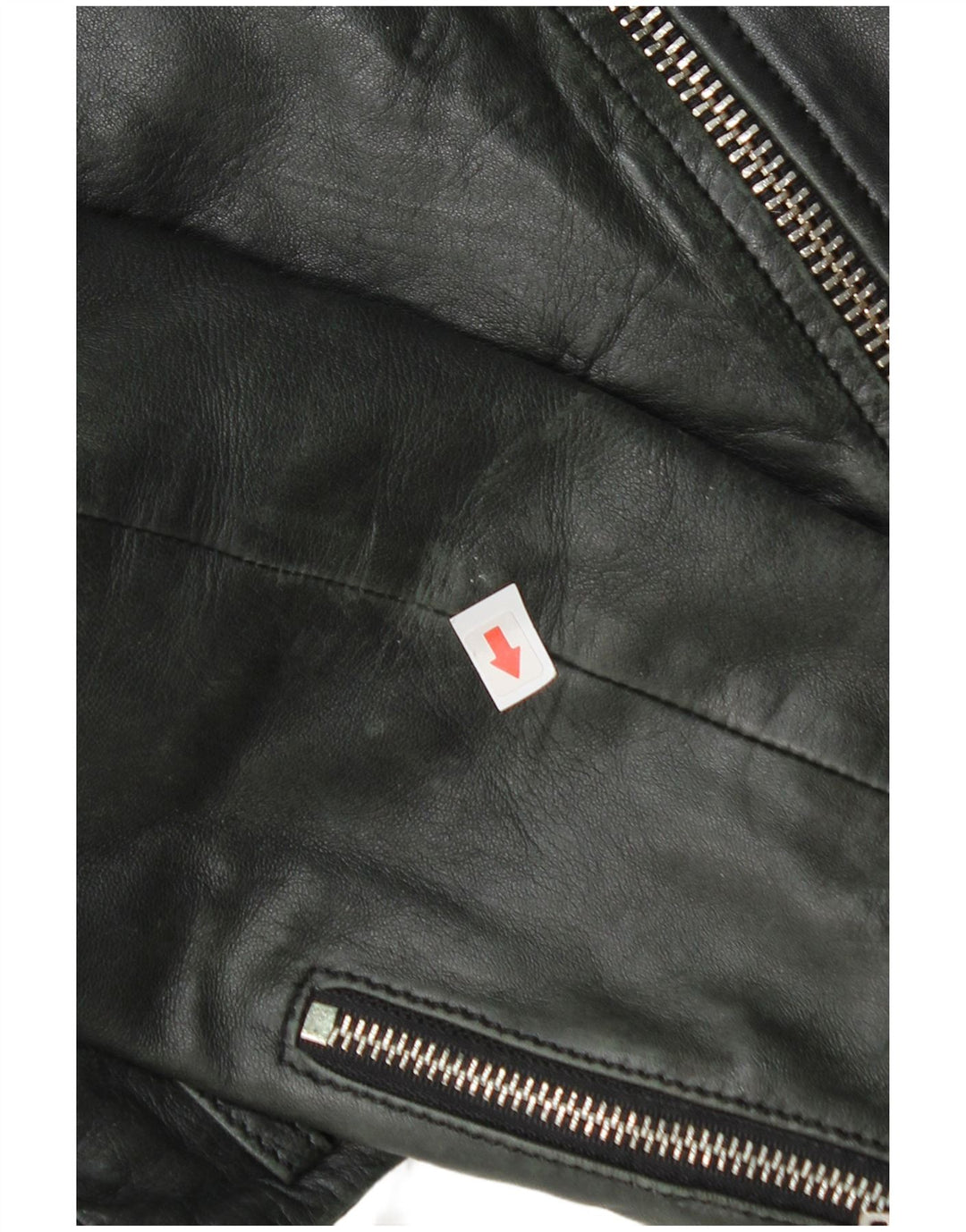 Damska kurtka motocyklowa Zara Crop Leather UK 12, średnia czarna