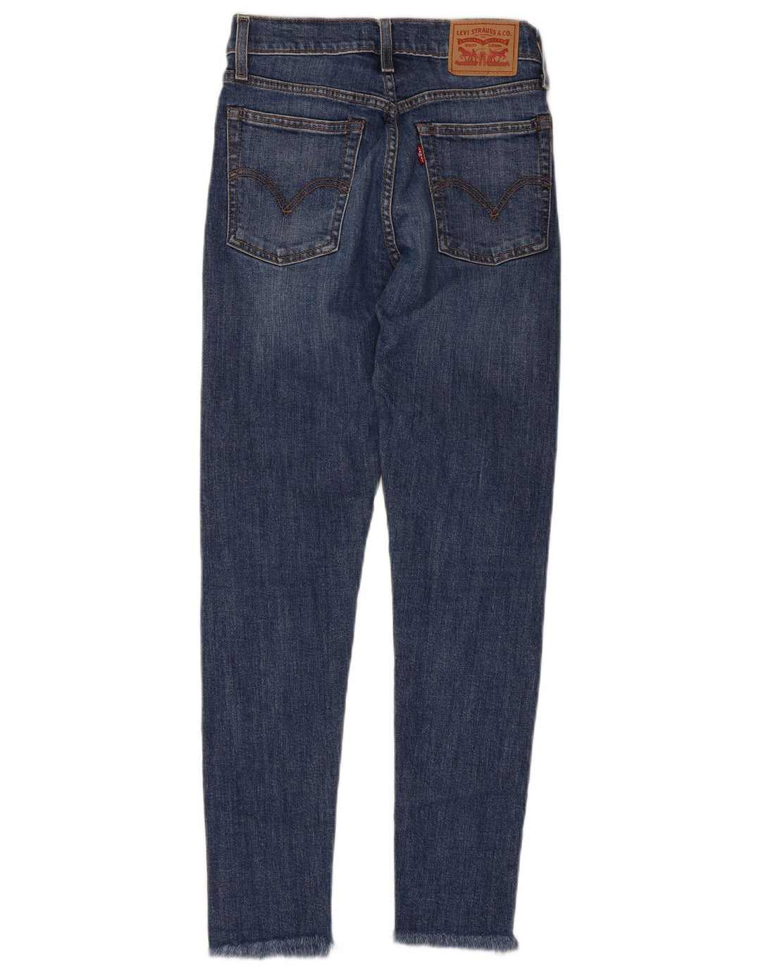 Damskie jeansy skinny z wysokim stanem i koturnem LEVI'S W25 L26 Niebieska bawełna