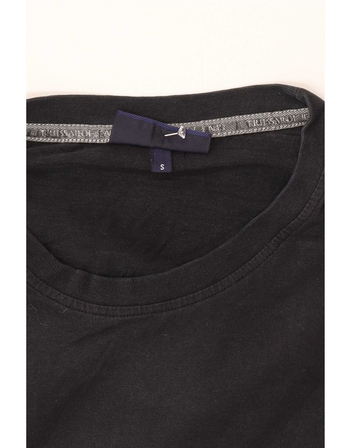 Męski top graficzny Trussardi Jeans z długim rękawem, mały, czarny