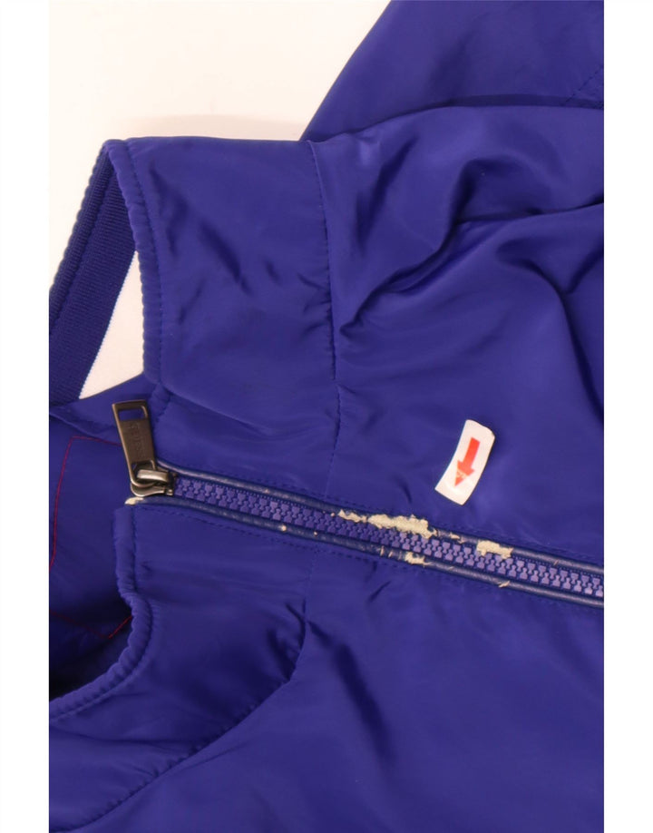 Guess Męska kurtka dresowa Top 2XL Niebieski poliester z blokami kolorów