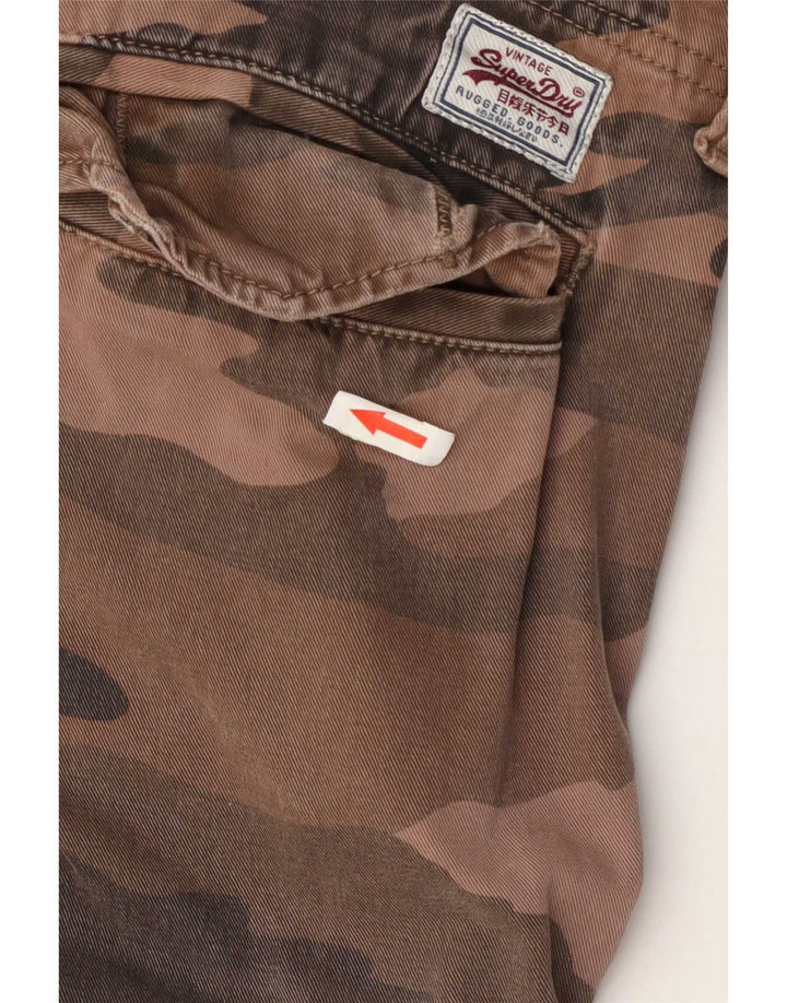 Męskie spodenki cargo Superdry, duże W36, brązowa bawełna w kamuflażu