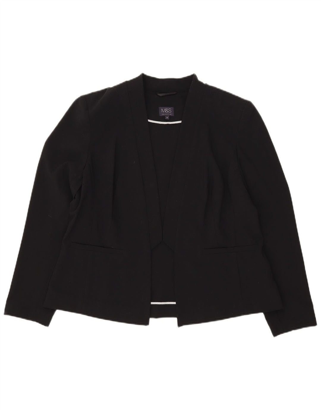 Marks & Spencer Damska otwarta marynarka UK 18 XL, czarna, poliester