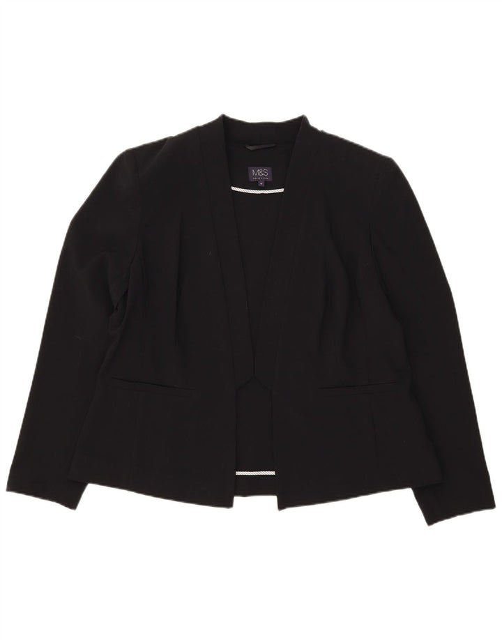 Marks & Spencer Damska otwarta marynarka UK 18 XL, czarna, poliester